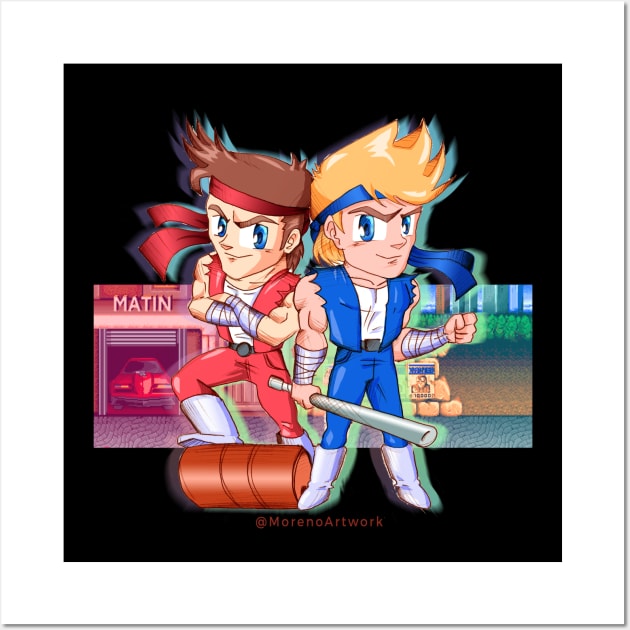 Double Dragon / Billy Lee & Jimmy Lee (version 2) Wall Art by MorenoArtwork